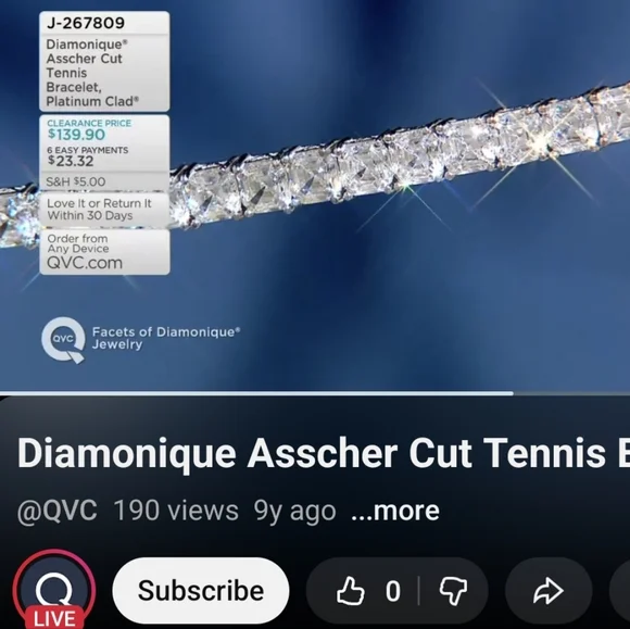✨ Asscher Cut CZ Tennis Bracelet 925 Sterling | QVC Style - Picture 7 of 15